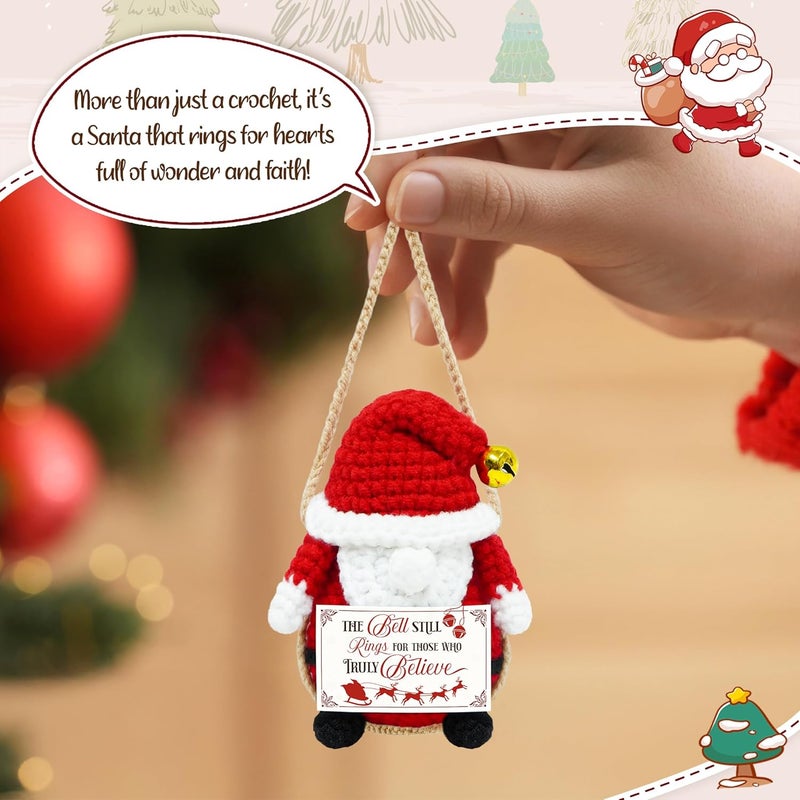 OASSIE Santa Claus Gifts for Christmas Decorations - Santa Crochet Holiday Decorations - Emotional Support Crochet Gifts for Women Men, Stocking Stuffers Christmas Decor, Xmas Gift for Friend Family - Image 2